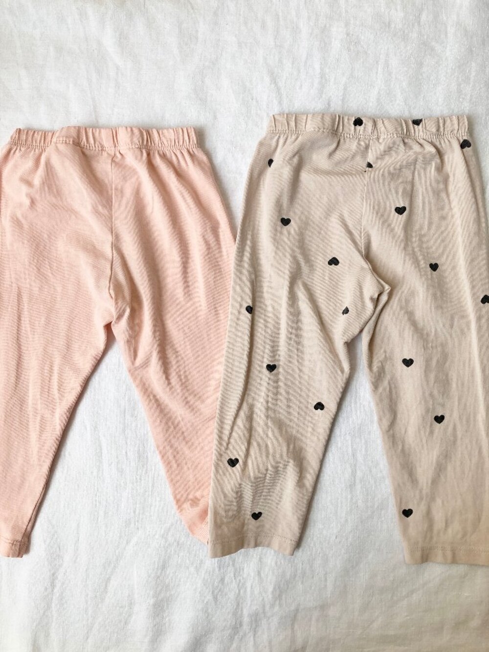💙2/$25 H&M 5T Toddler Pink Heart Polka Dot Leggings Balletcore Fall
